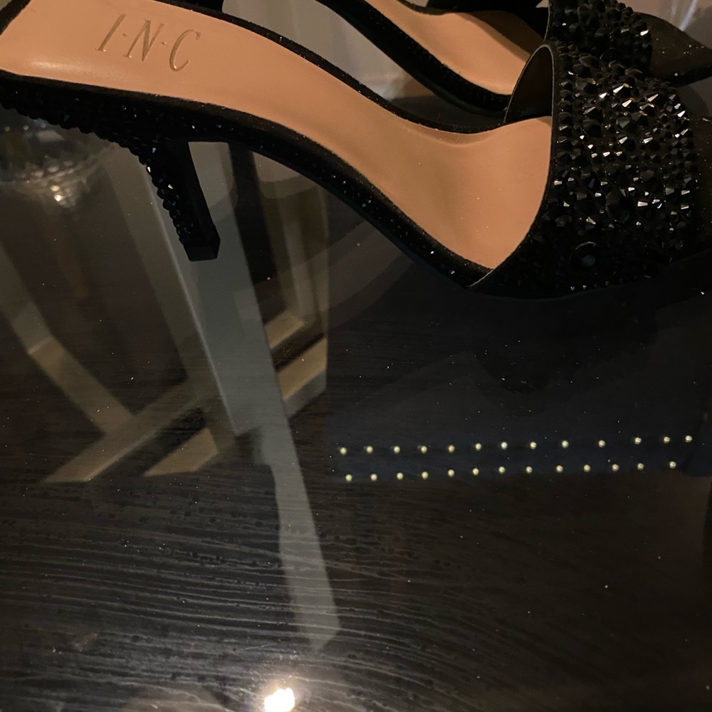 INC International Concepts Black Studded Heels